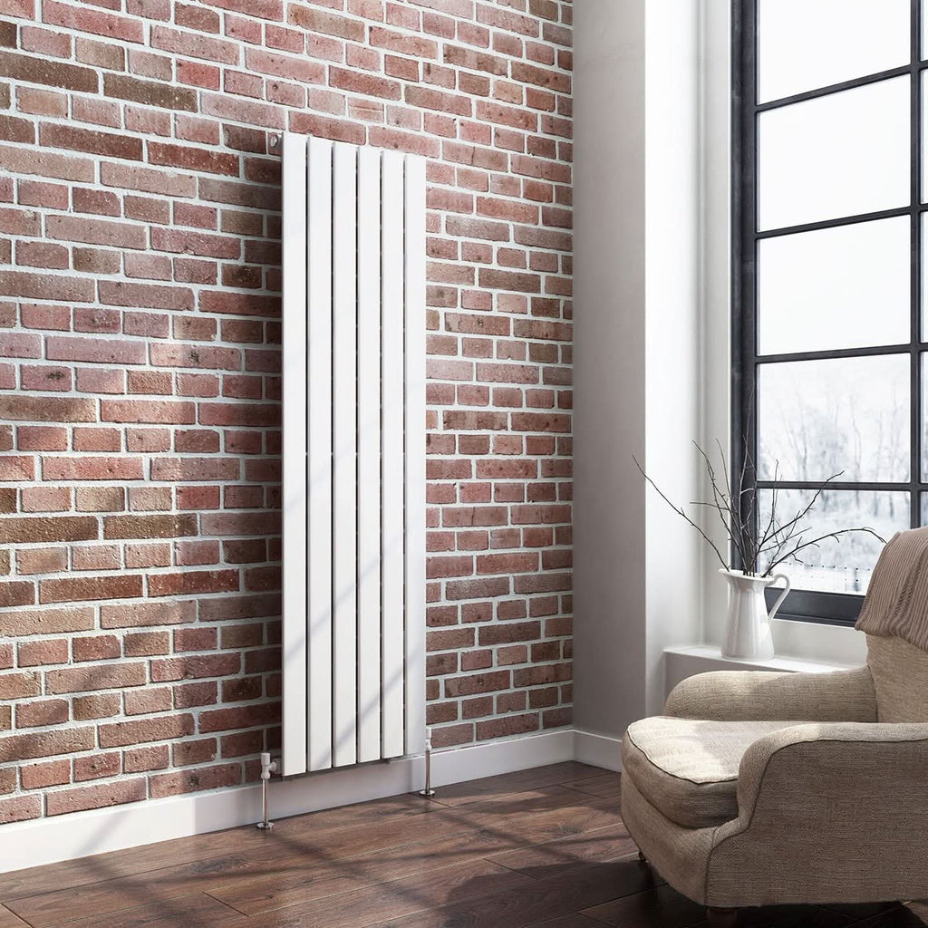 iBathUK Apex Vertical Single Panel Slim Flat Radiator, Designer Slim Radiator