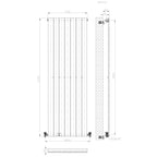iBathUK Apex Vertical Single Panel Slim Flat Radiator, Designer Slim Radiator