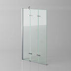 Modern Folding Shower Bath Screen With Panel - RH - 1400mm x 800mm - Chrome