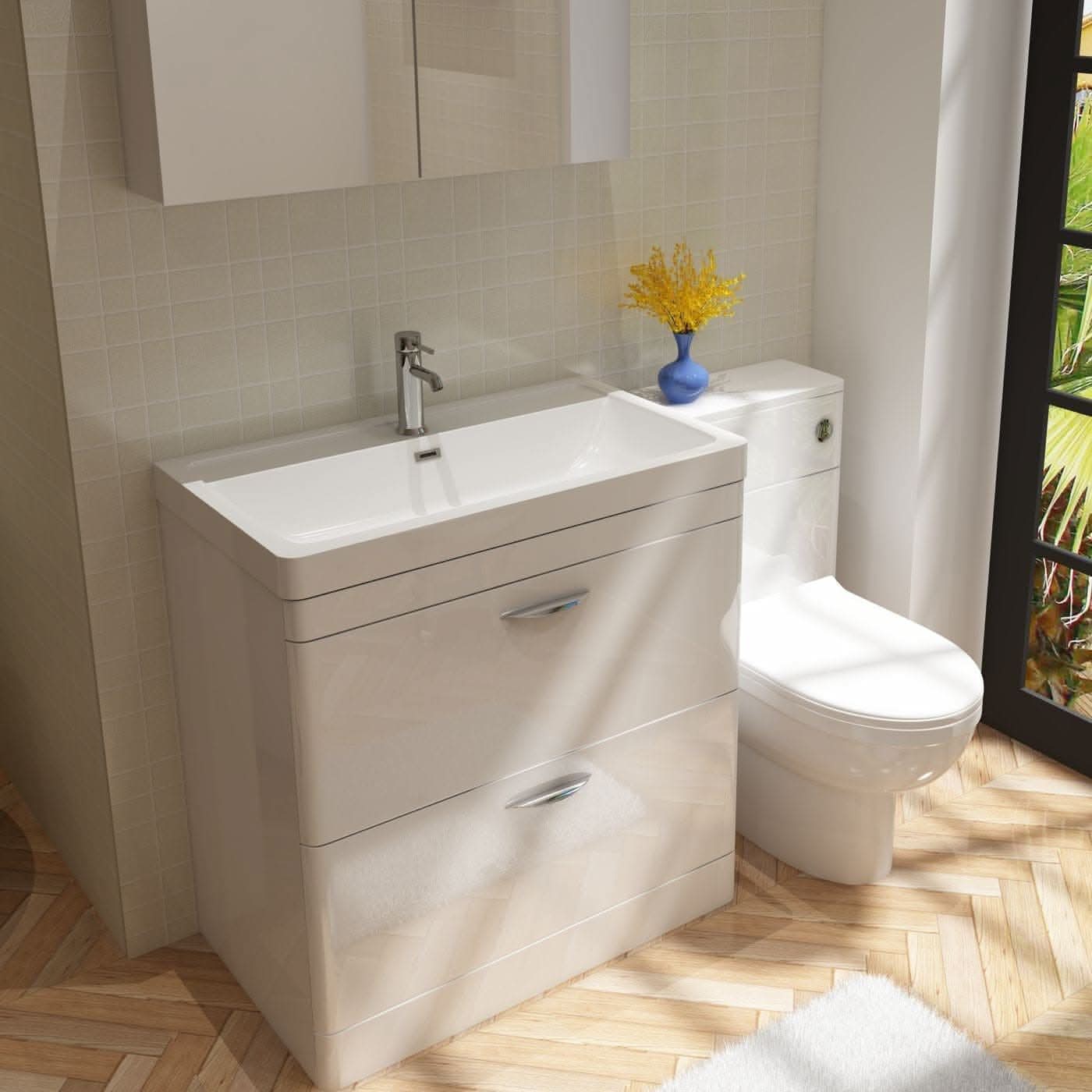 Apollo 2 Drawer Floorstanding Vanity With Basin