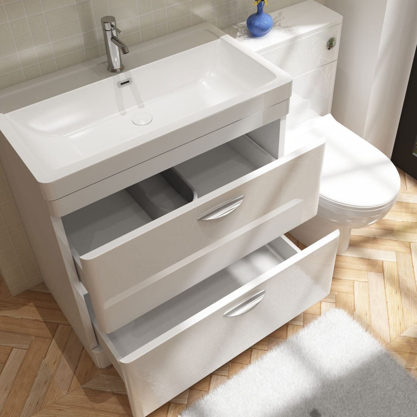 Apollo 2 Drawer Floorstanding Vanity With Basin