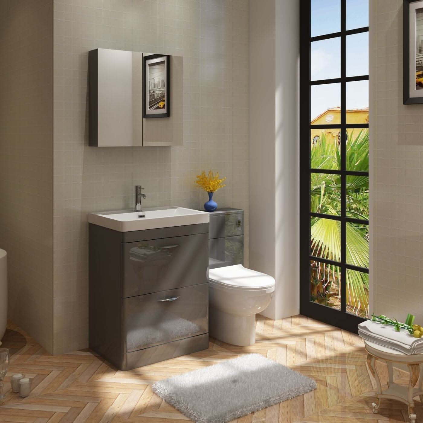 Apollo 2 Drawer Floorstanding Vanity With Basin