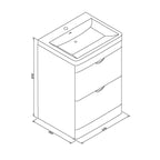 Apollo 2 Drawer Floorstanding Vanity With Basin