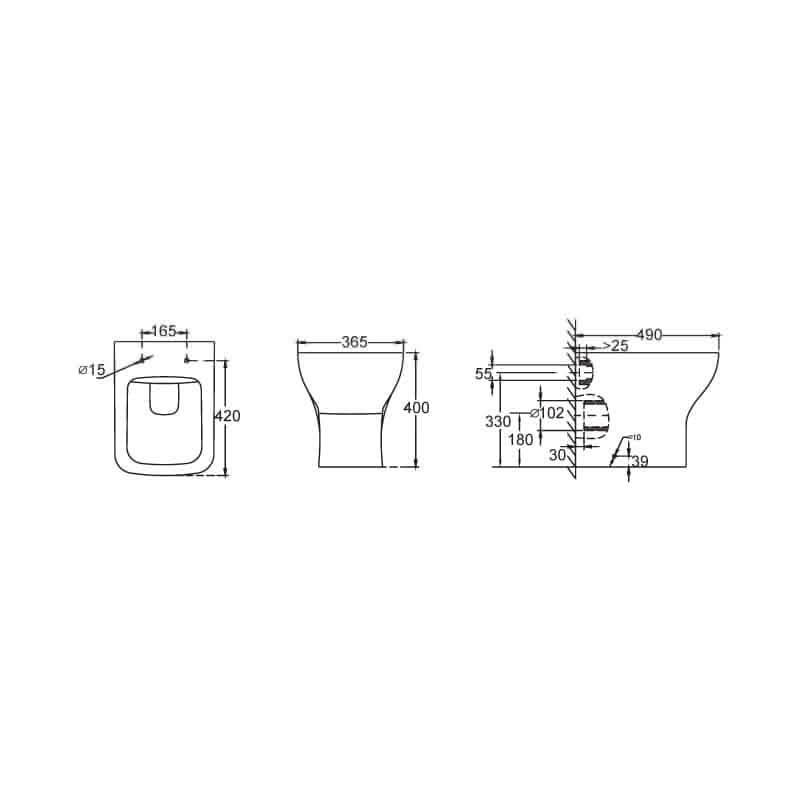 Mini Modern Flooratanding Bathroom Suite