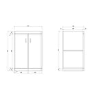 Solar Luxury Waterproof 2 Door Floorstanding Vanity Unit With Basin - 960mm x 600mm