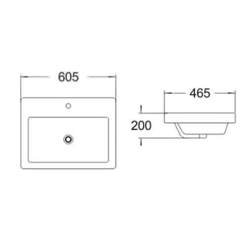 Solar Modern Bathroom Suite - 600mm Wide Unit