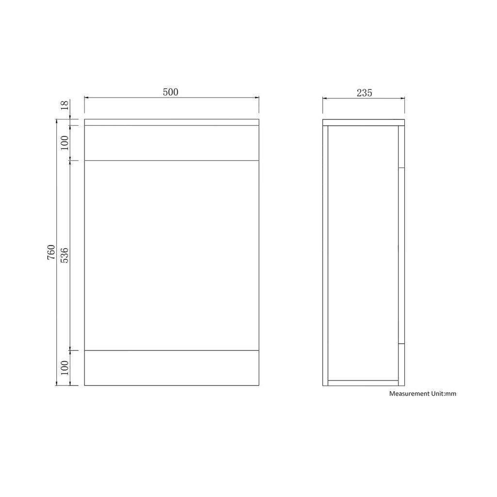 Solar Acubase Waterproof WC Unit - 500mm x 235mm