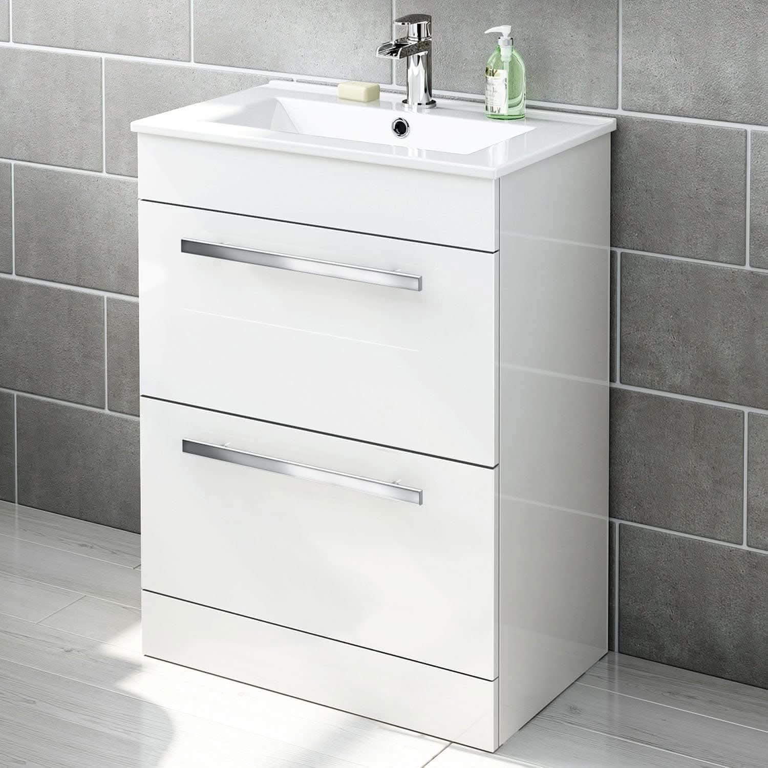 Avon Modern Floorstanding Bathroom Suite - Gloss White