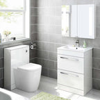 Avon Modern Floorstanding Bathroom Suite - Gloss White