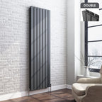 iBathUK Apex Vertical Double Slim Flat Panel Radiator, Designer Radiator, Vertical Radiators