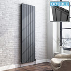 iBathUK Apex Vertical Double Slim Flat Panel Radiator, Designer Radiator, Vertical Radiators