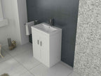 Venus Floor Standing Vanity Unit and Mid-Edge Basin - White