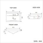 Venus Floor Standing Vanity Unit and Mid-Edge Basin - White