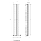 iBathUK Apex Vertical Double Slim Flat Panel Radiator, Designer Radiator, Vertical Radiators