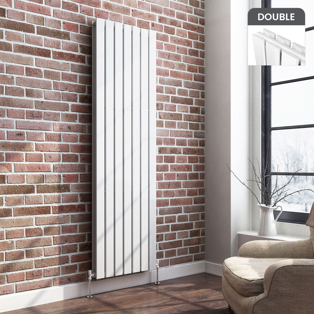 iBathUK Apex Vertical Double Slim Flat Panel Radiator, Designer Radiator, Vertical Radiators