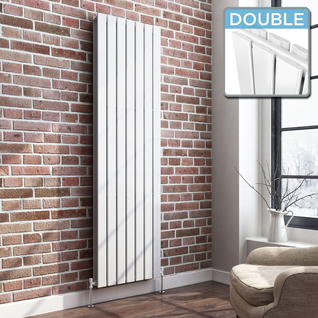 iBathUK Apex Vertical Double Slim Flat Panel Radiator, Designer Radiator, Vertical Radiators