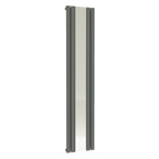 Belgravia Vertical Single Slim Flat Mirrored Panel Radiator Anthracite Grey