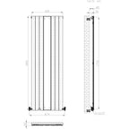 Belgravia Vertical Single Slim Flat Mirrored Panel Radiator Anthracite Grey