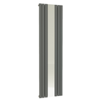 Belgravia Vertical Single Slim Flat Mirrored Panel Radiator Anthracite Grey