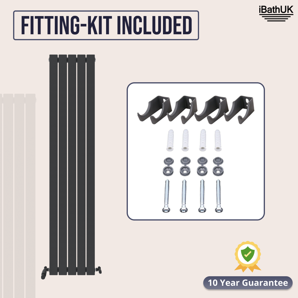 iBathUK Apex Vertical Single Slim Flat Panel Radiator, Designer Radiators, Slim Radiator