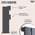 iBathUK Apex Vertical Single Slim Flat Panel Radiator, Designer Radiators, Slim Radiator