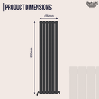 iBathUK Apex Vertical Single Slim Flat Panel Radiator, Designer Radiators, Slim Radiator