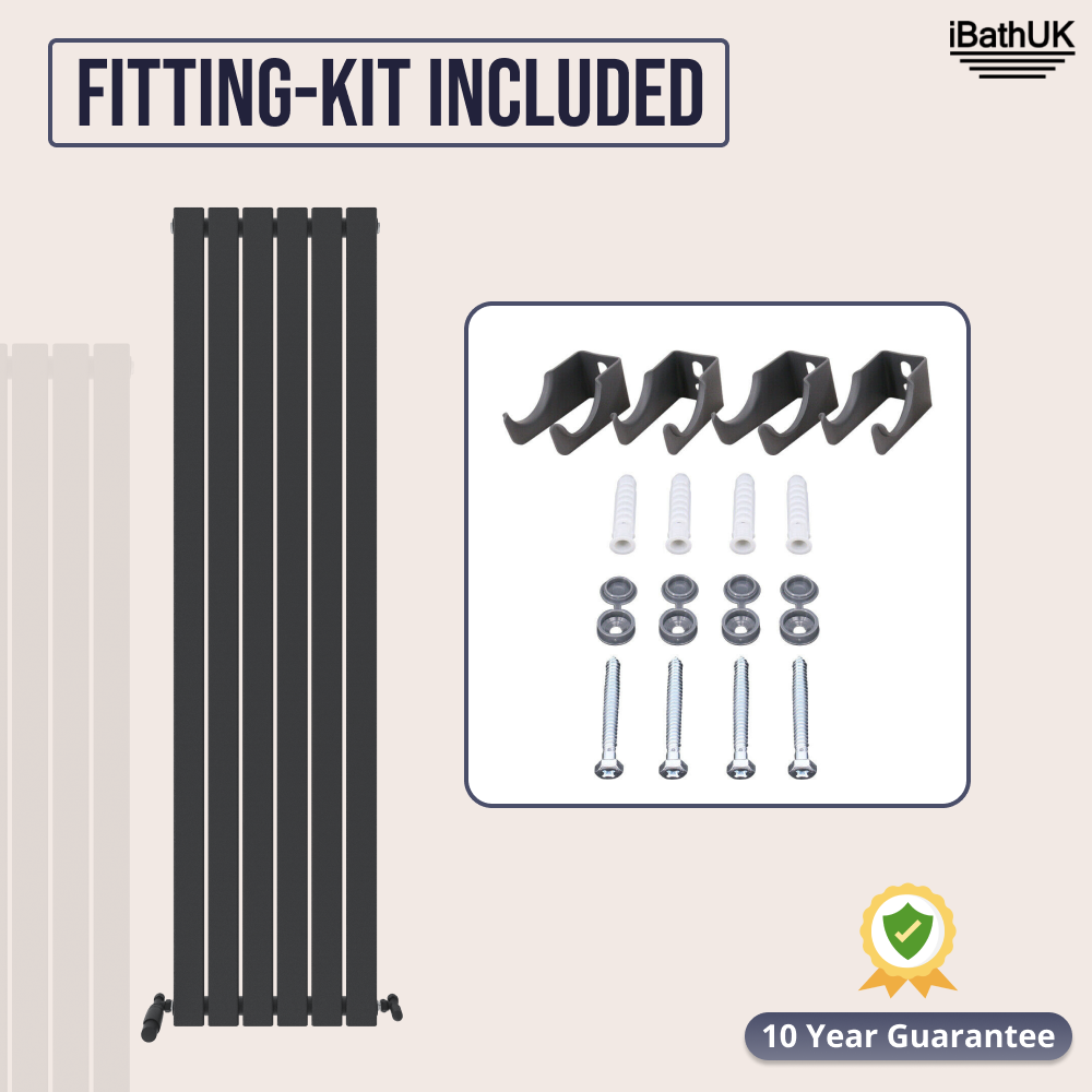 iBathUK Apex Vertical Single Slim Flat Panel Radiator, Designer Radiators, Slim Radiator