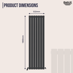 iBathUK Apex Vertical Single Slim Flat Panel Radiator, Designer Radiators, Slim Radiator