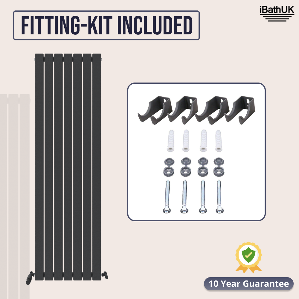 iBathUK Apex Vertical Single Slim Flat Panel Radiator, Designer Radiators, Slim Radiator