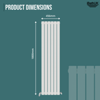 iBathUK Apex Vertical Single Slim Flat Panel Radiator, Designer Radiators, Slim Radiator