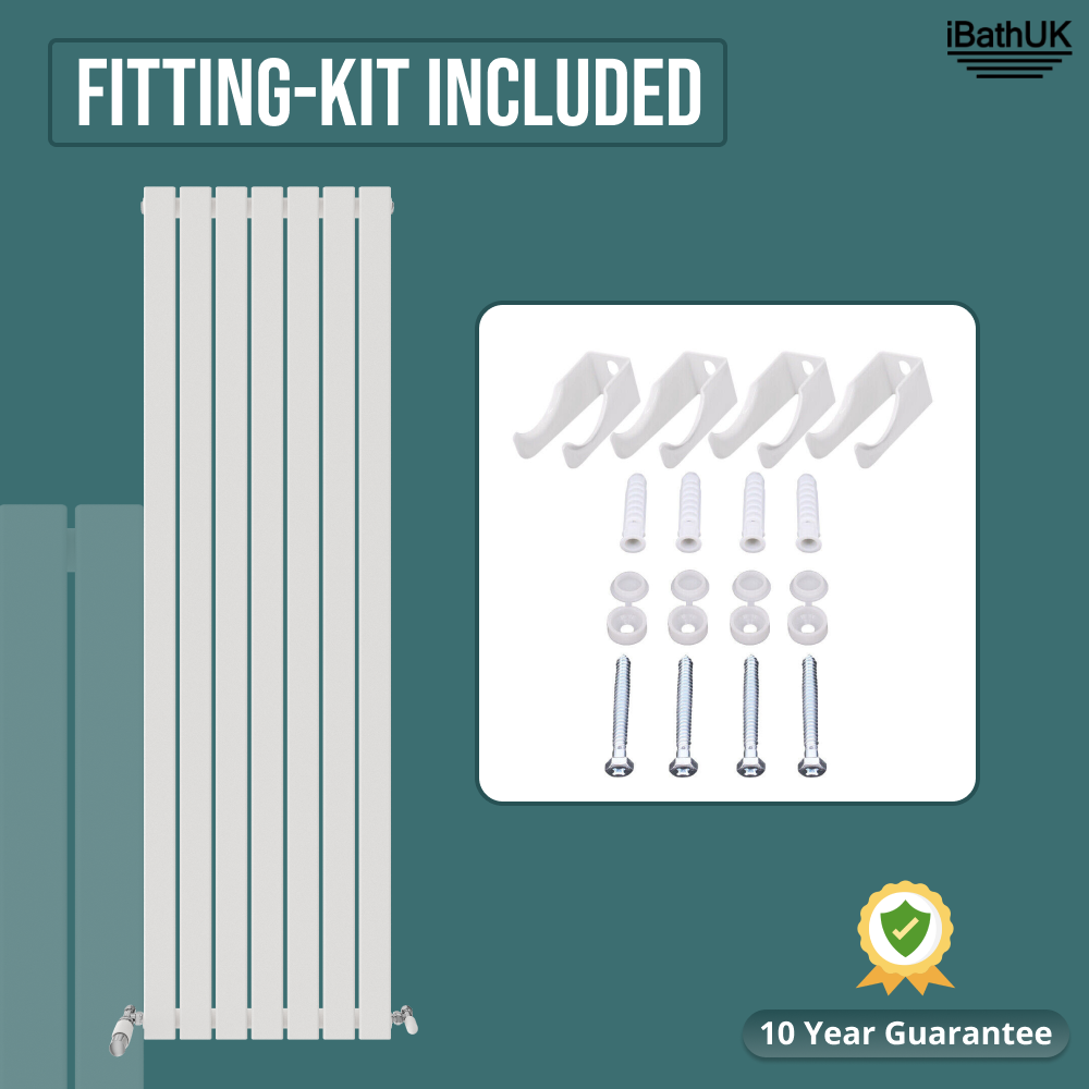 iBathUK Apex Vertical Single Slim Flat Panel Radiator, Designer Radiators, Slim Radiator