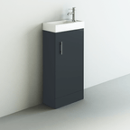 Cube 2 Door Cloakroom Floorstanding vanity Unit With Basin - 1 Tap Hole - 450mm x 720mm