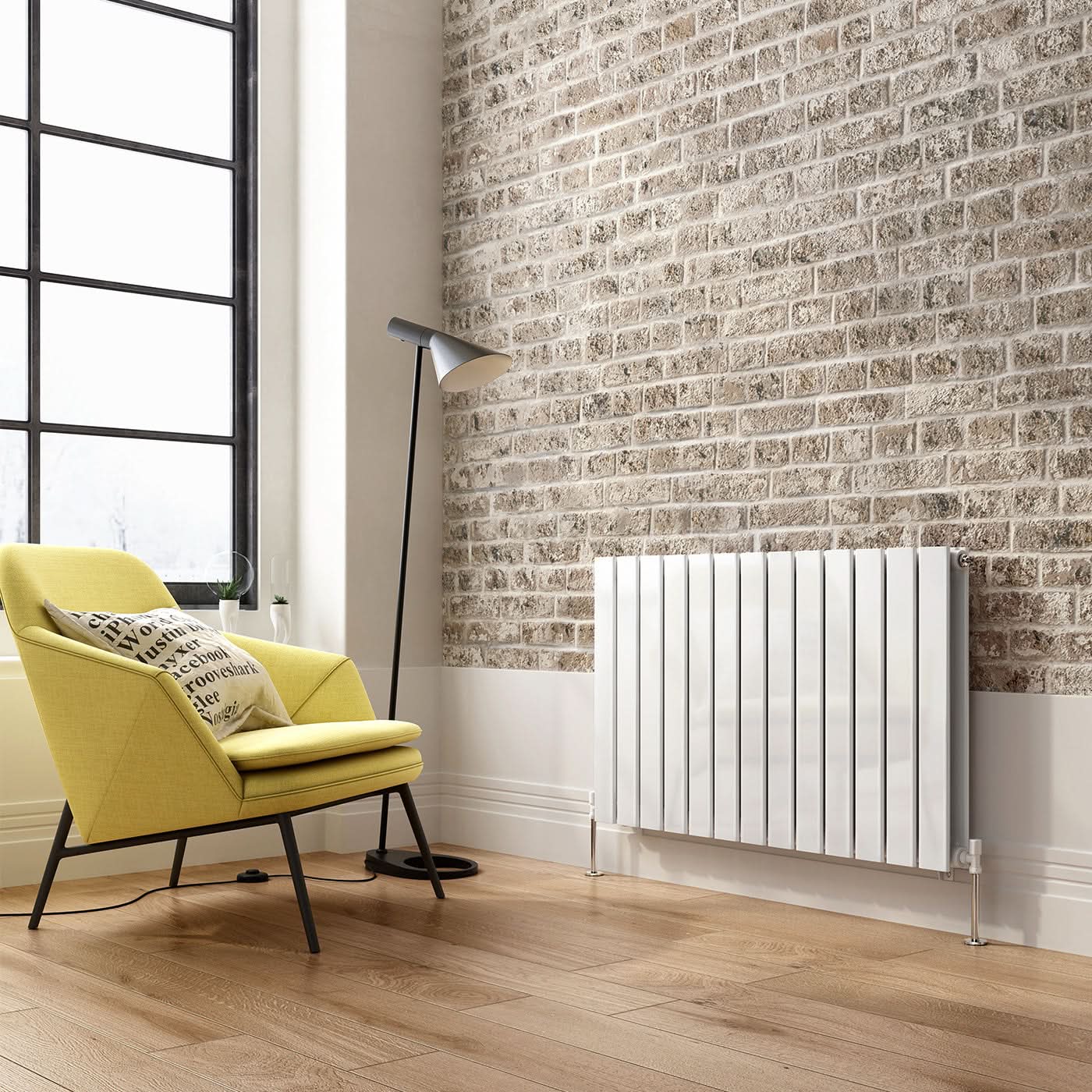 iBathUK Apex Horizontal Double Panel Slim Flat Radiator, Designer Radiator, UK Radiators, Slim Radiators