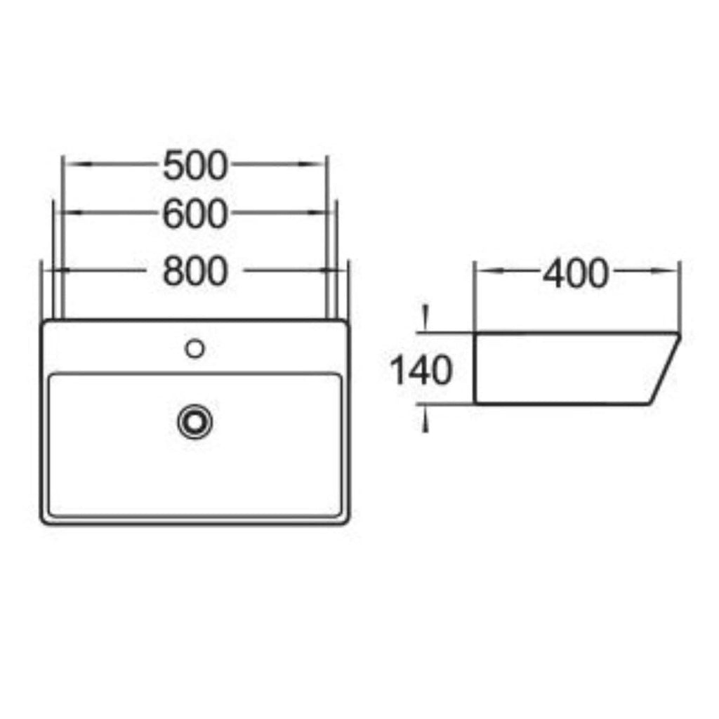 Modern 2 Door Floorstanding Vanity Unit With Basin - White