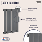 iBathUK Apex Horizontal Single Panel Slim Radiator, Designer Heating Radiators