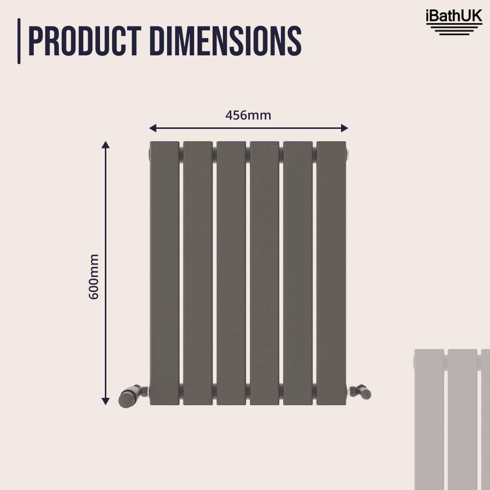 iBathUK Apex Horizontal Single Panel Slim Radiator, Designer Heating Radiators