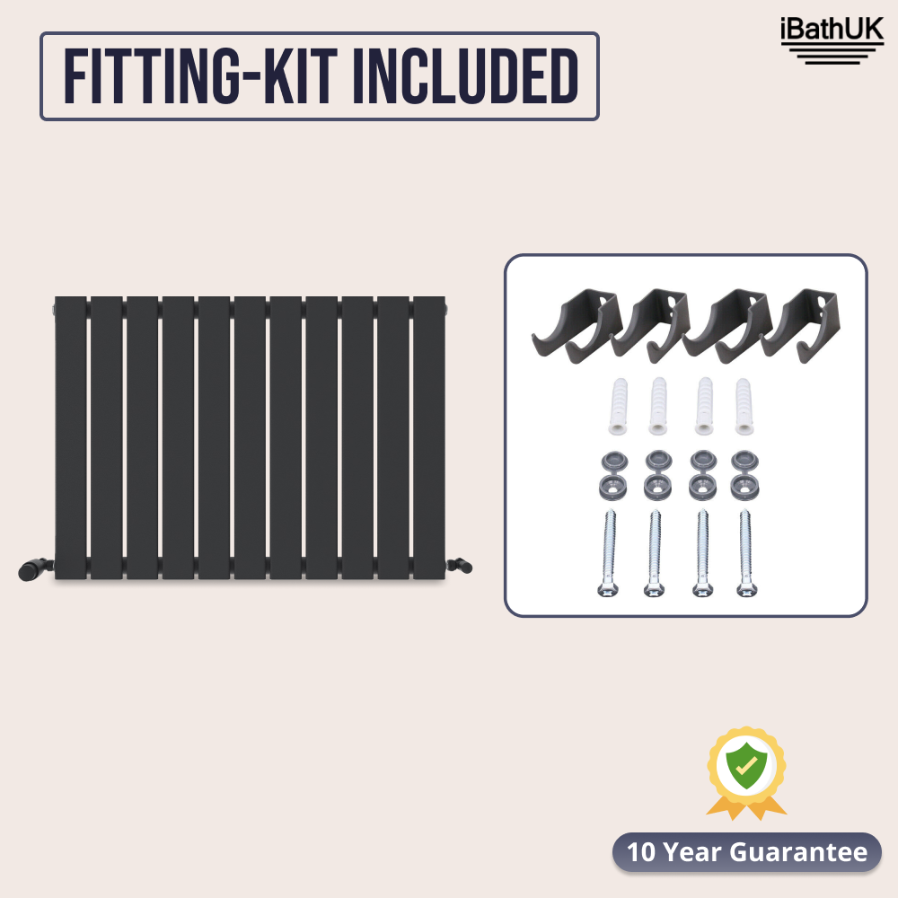 iBathUK Apex Horizontal Single Panel Slim Radiator, Designer Heating Radiators