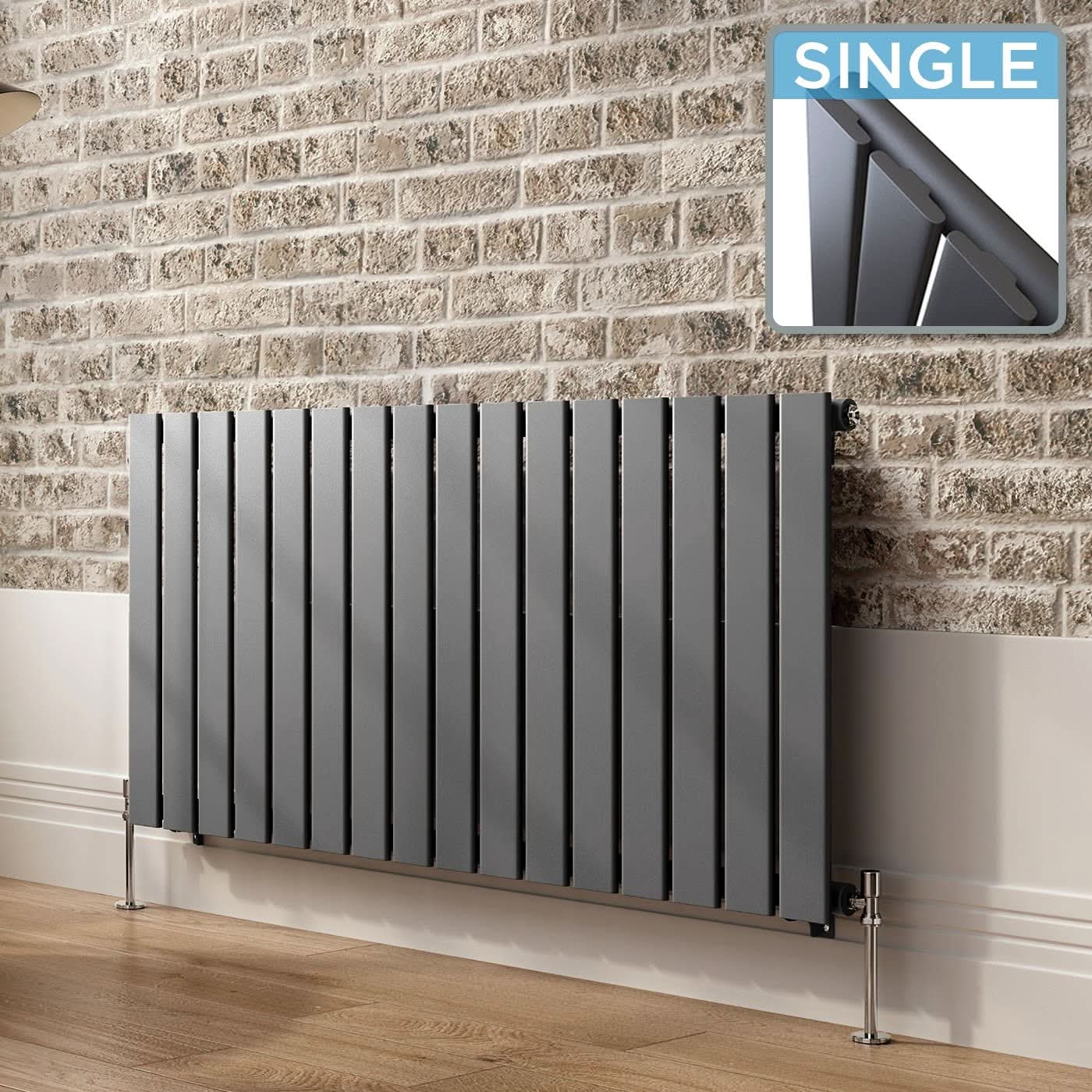 iBathUK Apex Horizontal Single Panel Slim Radiator, Designer Heating Radiators
