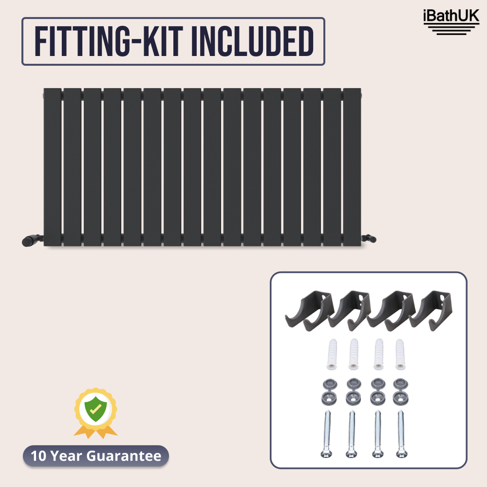 iBathUK Apex Horizontal Single Panel Slim Radiator, Designer Heating Radiators