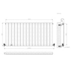 iBathUK Apex Horizontal Single Panel Slim Radiator, Designer Heating Radiators