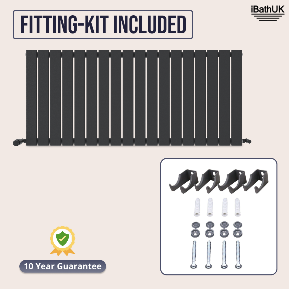 iBathUK Apex Horizontal Single Panel Slim Radiator, Designer Heating Radiators