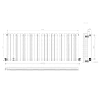 iBathUK Apex Horizontal Single Panel Slim Radiator, Designer Heating Radiators