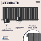 iBathUK Apex Horizontal Single Panel Slim Radiator, Designer Heating Radiators
