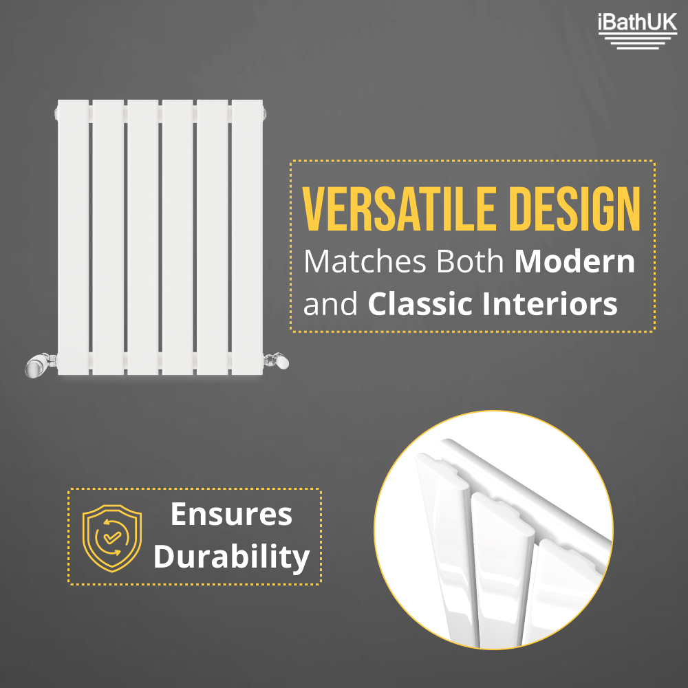 iBathUK Apex Horizontal Single Panel Slim Radiator, Designer Heating Radiators
