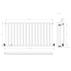 iBathUK Apex Horizontal Single Panel Slim Radiator, Designer Heating Radiators