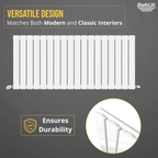 iBathUK Apex Horizontal Single Panel Slim Radiator, Designer Heating Radiators