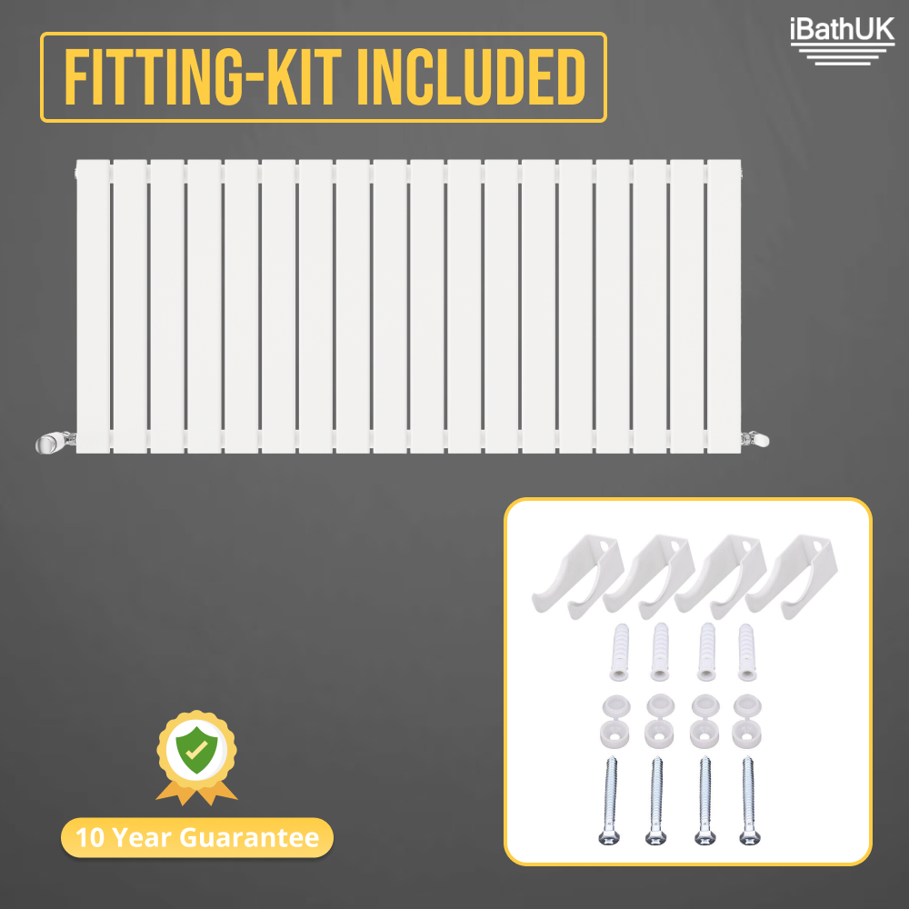 iBathUK Apex Horizontal Single Panel Slim Radiator, Designer Heating Radiators