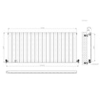 iBathUK Apex Horizontal Single Panel Slim Radiator, Designer Heating Radiators