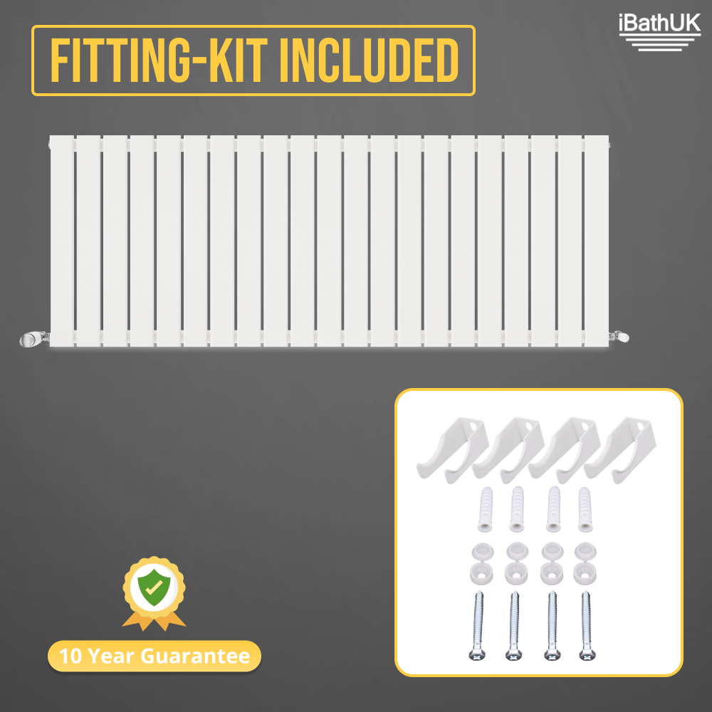 iBathUK Apex Horizontal Single Panel Slim Radiator, Designer Heating Radiators
