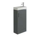 Mini 1 Door Cloakroom Floorstanding vanity Unit With Square Basin - 1 Tap Hole - 400mm x 781mm
